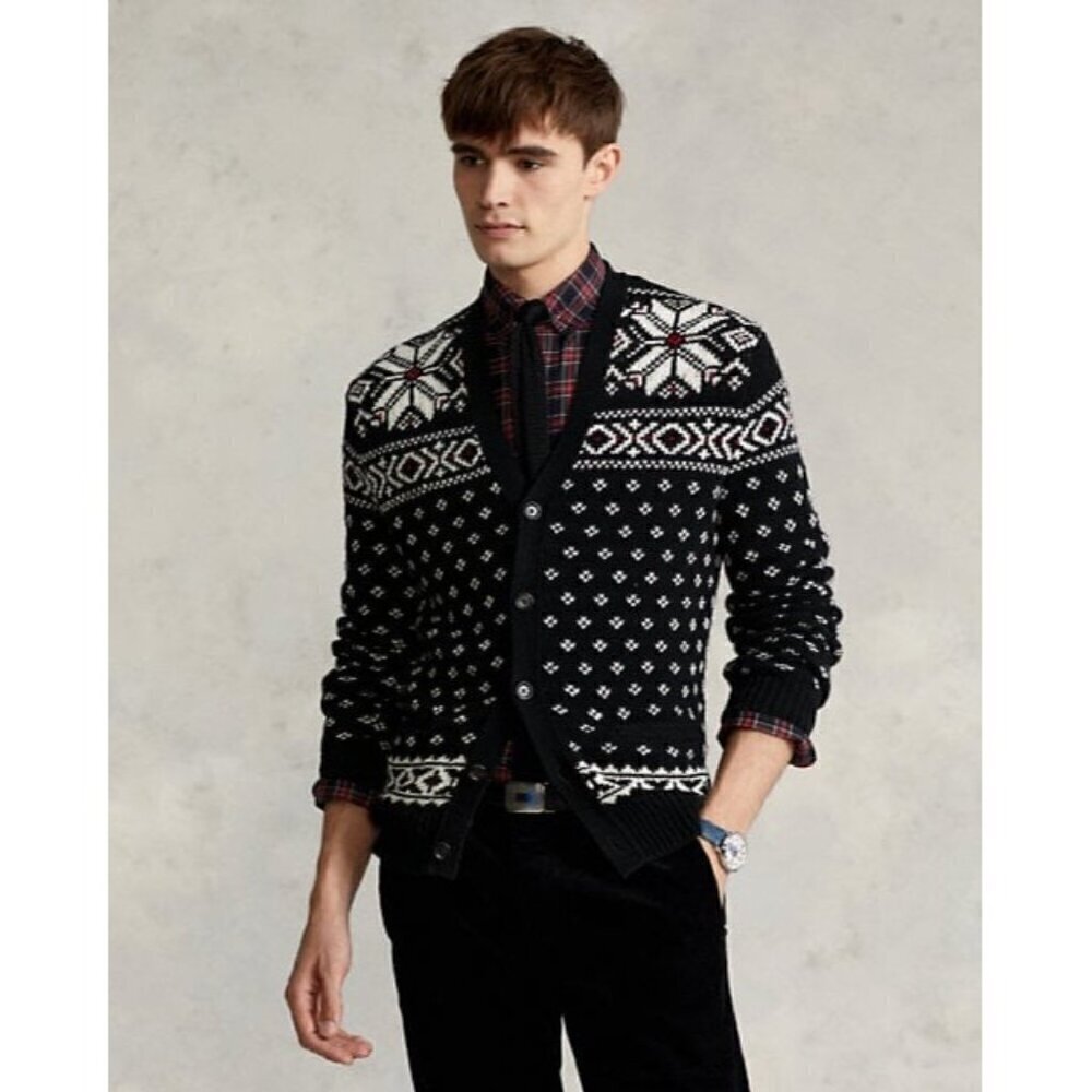 NWT Polo Ralph Lauren Snowflake Cotton-Cashmere Cardigan 3XLT